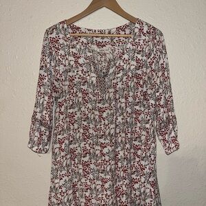 Indigo Soul Red and Brown Floral Top